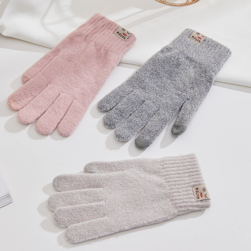 Manufacturer New Arrival Women Warm Acrylic Knitted Full Gloves